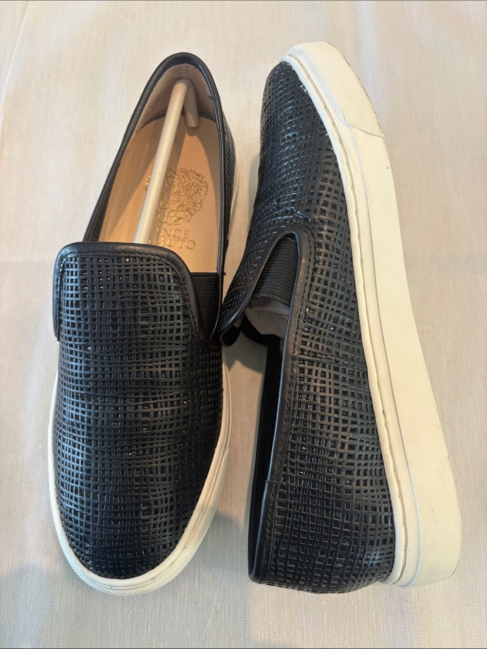 Vince Camuto Black Woven Slip-On Flats